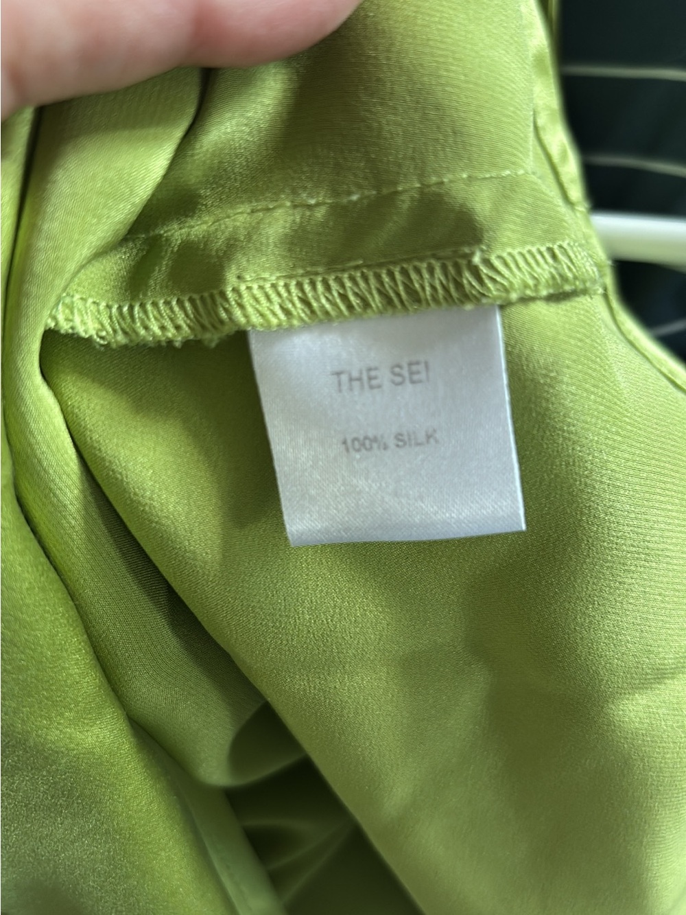 The Sei One Shoulder Silk Blouse in Lime Green Size 4 - Picture 5 of 5